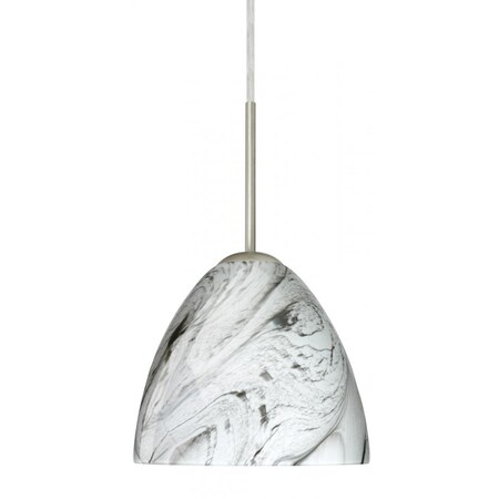 Besa Lighting Besa Sasha Pendant Satin Nickel Marble Grigio 1x40W Halogen 1BC-7572MG-HAL-SN